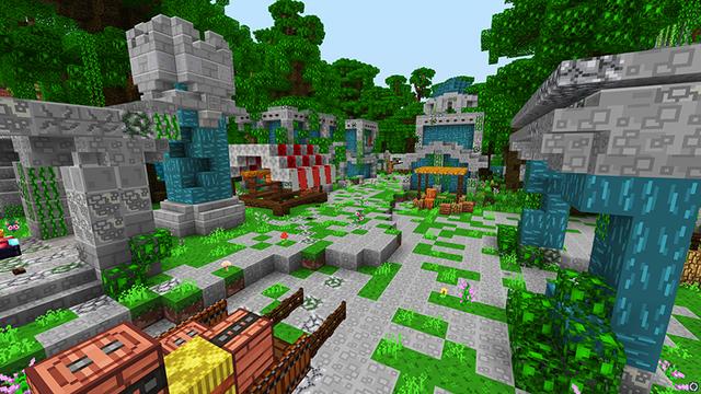 Screenshot of the Minecraft Bedrock Marketplace product Organic Toon Texture Pack created by Giggle Block Studios.