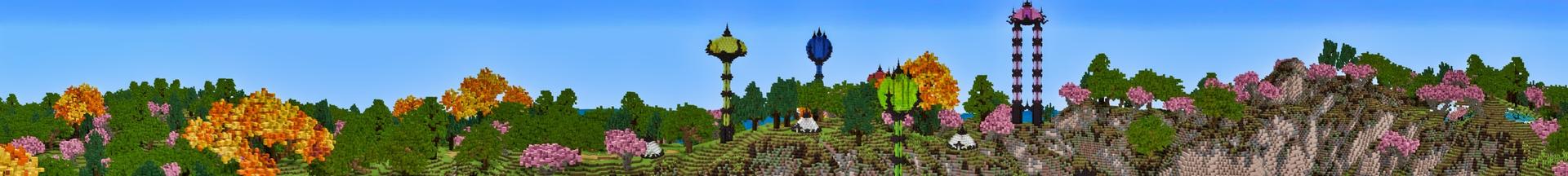 Panorama of the Minecraft Bedrock Marketplace product Paradise Island created by Giggle Block Studios.