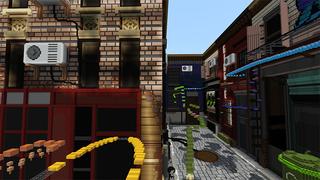 Screenshot of the Minecraft Bedrock Marketplace product Parkour Alley created by Giggle Block Studios.