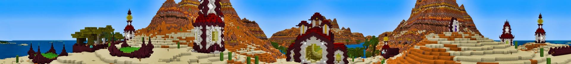 Panorama of the Minecraft Bedrock Marketplace product Pebble's Palace created by Giggle Block Studios.