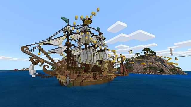 Screenshot of the Minecraft Bedrock Marketplace product Pirate Parkour created by Giggle Block Studios.