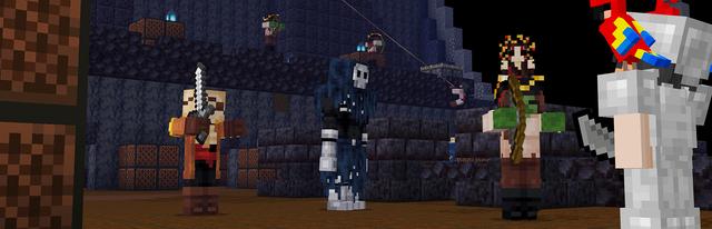 Panorama of the Minecraft Bedrock Marketplace product Pirate Skyblock 2 created by Giggle Block Studios.