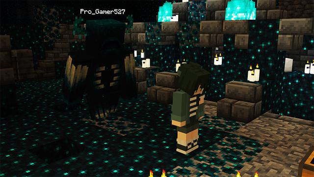 Screenshot of the Minecraft Bedrock Marketplace product Play As Warden created by Giggle Block Studios.