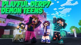 Thumbnail of the Minecraft Bedrock Marketplace product Playful Derpy Demon Teens created by Giggle Block Studios.