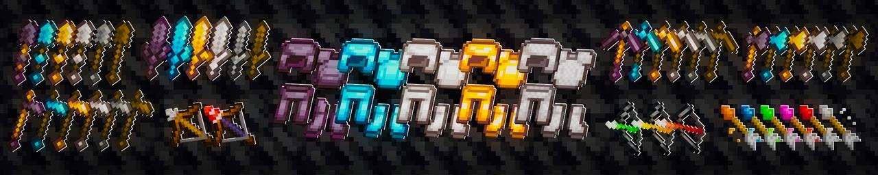 Panorama of the Minecraft Bedrock Marketplace product PVP Fantasy Resource Pack created by Giggle Block Studios.