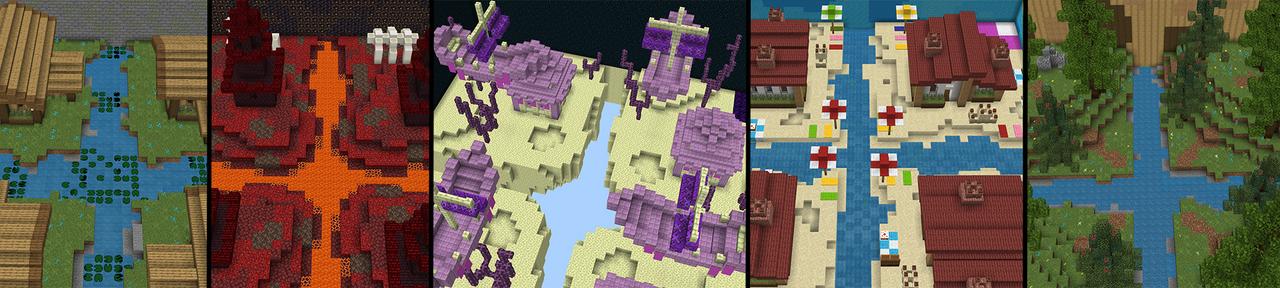 Panorama of the Minecraft Bedrock Marketplace product PvP Training Simulator created by Giggle Block Studios.