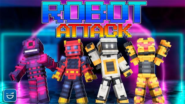 Thumbnail of the Minecraft Bedrock Marketplace product Robot Attack created by Giggle Block Studios.