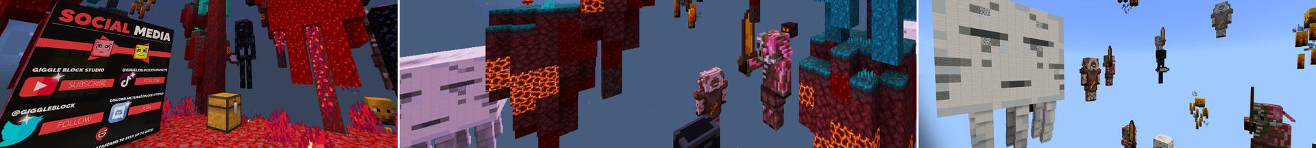 Panorama of the Minecraft Bedrock Marketplace product Sky Mobs Nether Edition created by Giggle Block Studios.