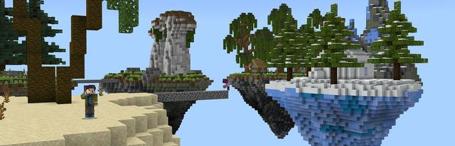 Panorama of the Minecraft Bedrock Marketplace product Skyblock Find The Button created by Giggle Block Studios.