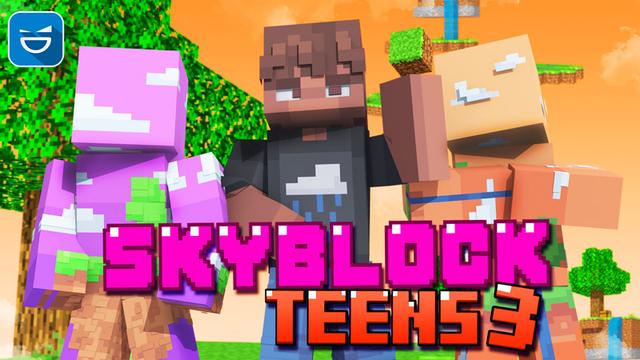 Thumbnail of the Minecraft Bedrock Marketplace product Skyblock Teens 3 created by Giggle Block Studios.