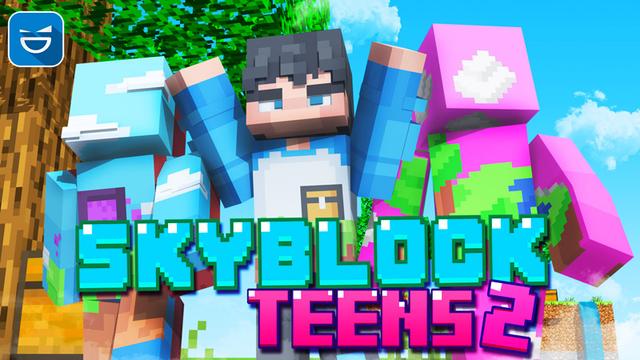 Thumbnail of the Minecraft Bedrock Marketplace product Skyblock Teens 2 created by Giggle Block Studios.