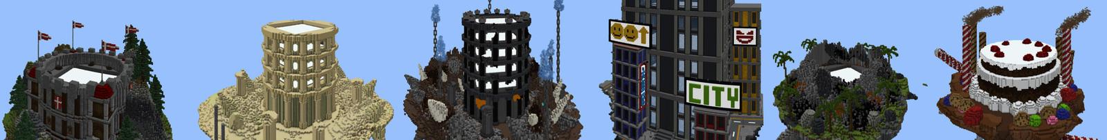 Panorama of the Minecraft Bedrock Marketplace product Spleef Wars: Sky Islands created by Giggle Block Studios.