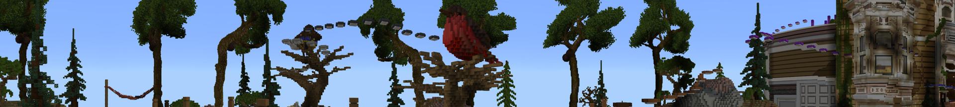Panorama of the Minecraft Bedrock Marketplace product Townhouse Parkour created by Giggle Block Studios.