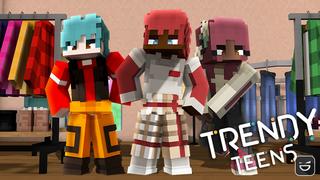 Thumbnail of the Minecraft Bedrock Marketplace product Trendy Teens created by Giggle Block Studios.