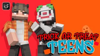 Thumbnail of the Minecraft Bedrock Marketplace product Trick or Treat Teens created by Giggle Block Studios.