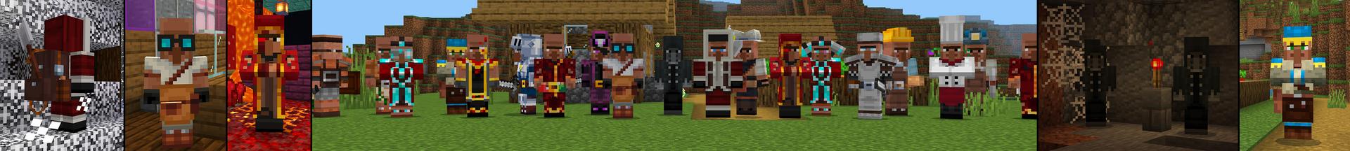 Panorama of the Minecraft Bedrock Marketplace product Villager Expansion created by Giggle Block Studios.