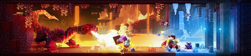 Panorama of the Minecraft Bedrock Marketplace product CAVES: Fire & Ice created by Glorious Studios.