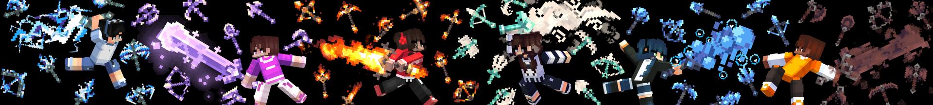 Panorama of the Minecraft Bedrock Marketplace product ELEMENTAL WEAPONS + TOOLS created by Glorious Studios.