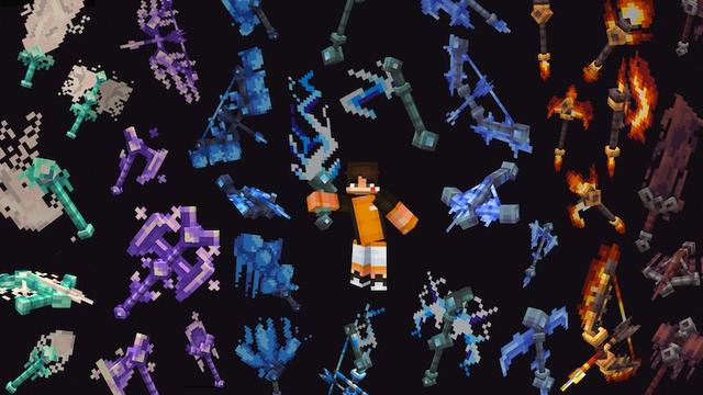 Screenshot of the Minecraft Bedrock Marketplace product ELEMENTAL WEAPONS + TOOLS created by Glorious Studios.