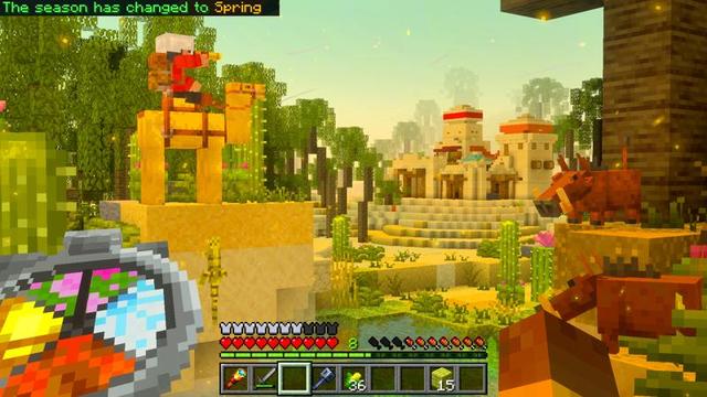 Screenshot of the Minecraft Bedrock Marketplace product SEASONS Add-On: Biomes, Animals & More! created by Glorious Studios.