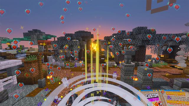 Screenshot of the Minecraft Bedrock Marketplace product Custom Hearts created by Glowfischdesigns.