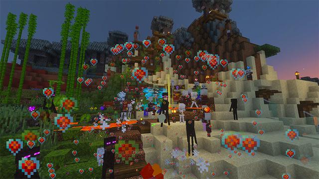 Screenshot of the Minecraft Bedrock Marketplace product Custom Hearts created by Glowfischdesigns.