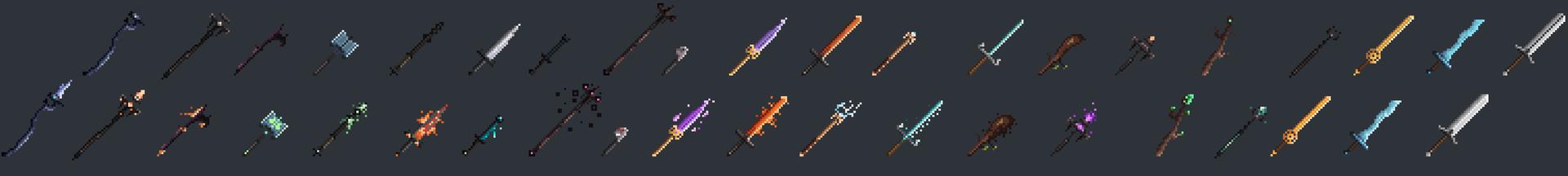 Panorama of the Minecraft Bedrock Marketplace product Custom Weapons created by Glowfischdesigns.