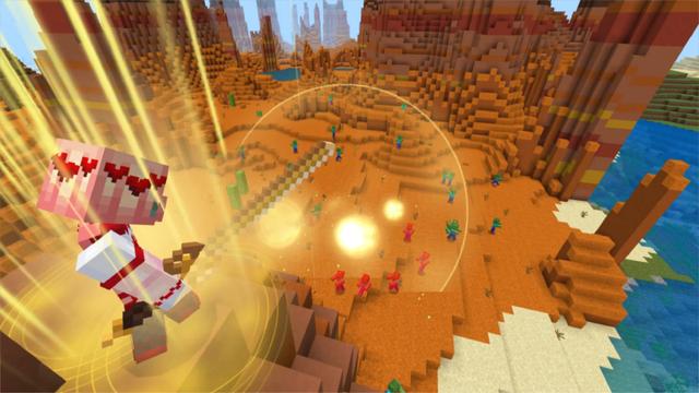 Screenshot of the Minecraft Bedrock Marketplace product Custom Weapons created by Glowfischdesigns.