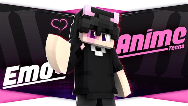 Thumbnail of the Minecraft Bedrock Marketplace product Epic Emo Anime Teens created by Glowfischdesigns.