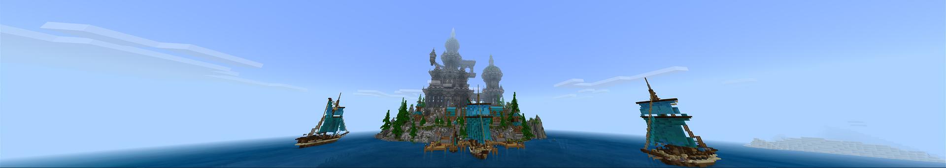 Panorama of the Minecraft Bedrock Marketplace product Free Estate created by Glowfischdesigns.