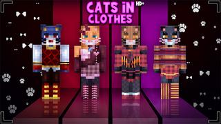 Thumbnail of the Minecraft Bedrock Marketplace product HD+ Cats in Clothes created by Glowfischdesigns.