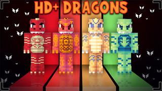 Thumbnail of the Minecraft Bedrock Marketplace product HD+ Dragons created by Glowfischdesigns.