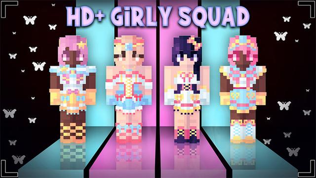 Thumbnail of the Minecraft Bedrock Marketplace product HD+ Girly Squad created by Glowfischdesigns.
