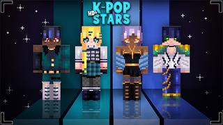 Thumbnail of the Minecraft Bedrock Marketplace product HD+ K-POP Stars created by Glowfischdesigns.