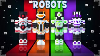 Thumbnail of the Minecraft Bedrock Marketplace product HD+ Robots created by Glowfischdesigns.