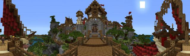 Panorama of the Minecraft Bedrock Marketplace product Rising City created by Glowfischdesigns.