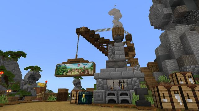 Screenshot of the Minecraft Bedrock Marketplace product Rising City created by Glowfischdesigns.