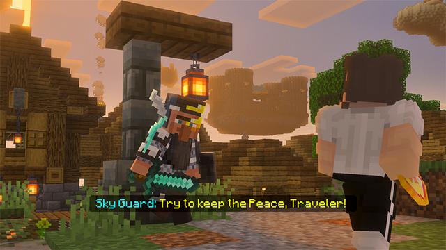 Screenshot of the Minecraft Bedrock Marketplace product Skyborne Kingdoms Add-On created by Glowfischdesigns.