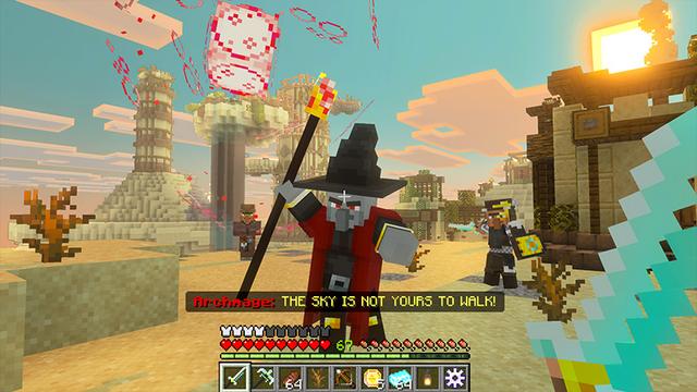 Screenshot of the Minecraft Bedrock Marketplace product Skyborne Kingdoms Add-On created by Glowfischdesigns.