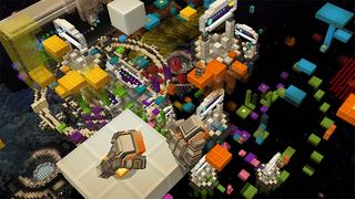 Screenshot of the Minecraft Bedrock Marketplace product Space Parkour created by Glowfischdesigns.