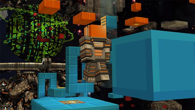 Screenshot of the Minecraft Bedrock Marketplace product Space Parkour created by Glowfischdesigns.