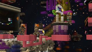 Screenshot of the Minecraft Bedrock Marketplace product Space Parkour created by Glowfischdesigns.