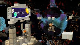 Screenshot of the Minecraft Bedrock Marketplace product Space Parkour created by Glowfischdesigns.