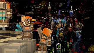 Screenshot of the Minecraft Bedrock Marketplace product Space Parkour created by Glowfischdesigns.