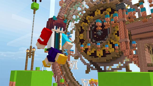 Screenshot of the Minecraft Bedrock Marketplace product Steampunk Parkour created by Glowfischdesigns.