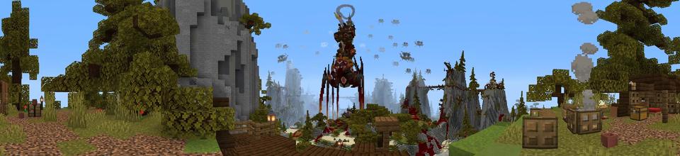Panorama of the Minecraft Bedrock Marketplace product The Haunted Oasis created by Glowfischdesigns.