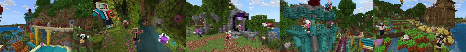Panorama of the Minecraft Bedrock Marketplace product Ultimate Hillbase 3 created by Glowfischdesigns.