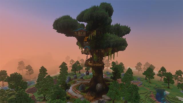 Screenshot of the Minecraft Bedrock Marketplace product Advanced Tree House Village created by GoE-Craft.
