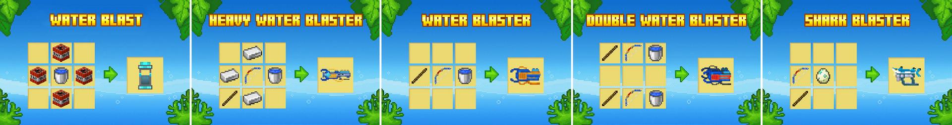 Panorama of the Minecraft Bedrock Marketplace product Aqua Weapons created by GoE-Craft.