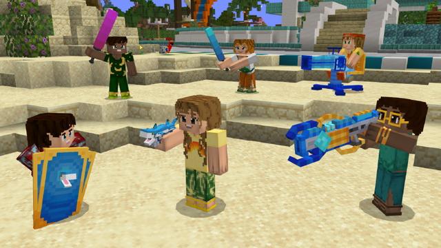 Screenshot of the Minecraft Bedrock Marketplace product Aqua Weapons created by GoE-Craft.
